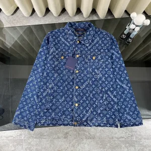 Louis Vuitton Skjorta replika super klon Blue Denim Retro Pläd