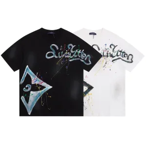 Louis Vuitton kortärmad replika 1:1 Cotton Lv Men Summer