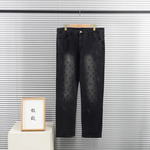Louis Vuitton kortärmad replika lyx 1:1 Grå Vit Denim
