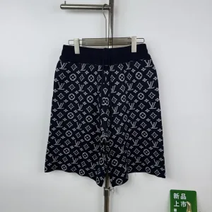 Louis Vuitton Shorts replika lyx 1:1 Black Cotton Logo Broderi