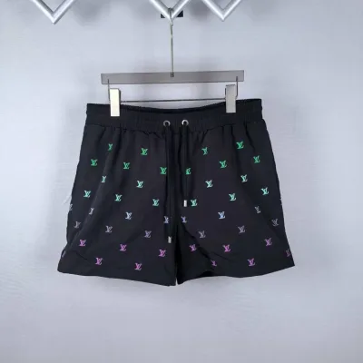 Louis Vuitton Shorts replika lyxiga bomull Nylon Gradient broderat tyg