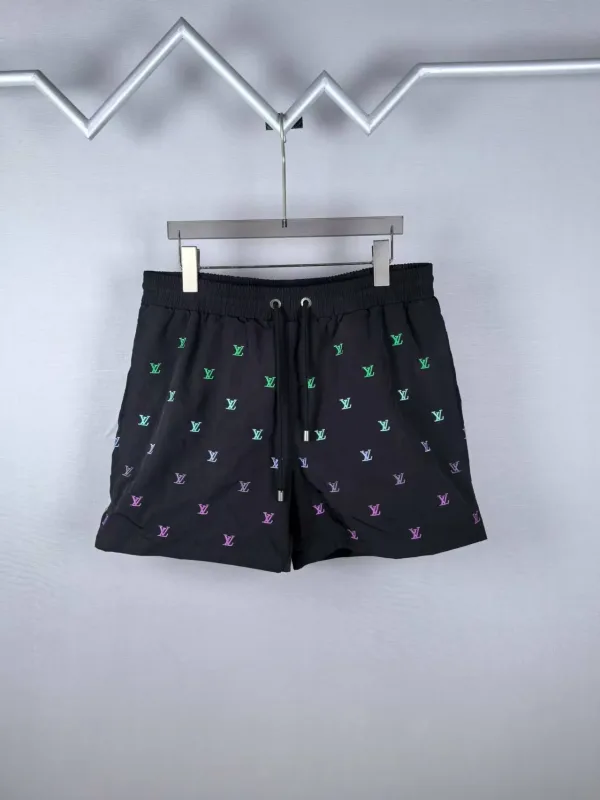 Louis Vuitton Shorts replika lyxiga bomull Nylon Gradient broderat tyg