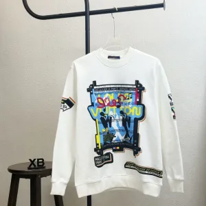 Louis Vuitton Hoodie replika lyx White Cotton Xb Musician Crew