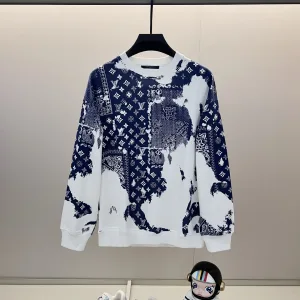 Louis Vuitton Sweatshirt replica super clone 1:1 Black White Cotton