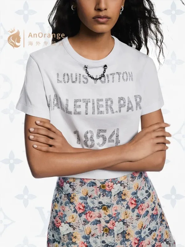 Louis Vuitton Damskjorta replika 1:1 lyx Svart Vit Längd