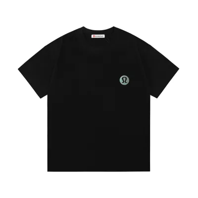 Lululemon Short Sleeves replika lyxig svart bomullslogotyp 3d pr?¡èglad
