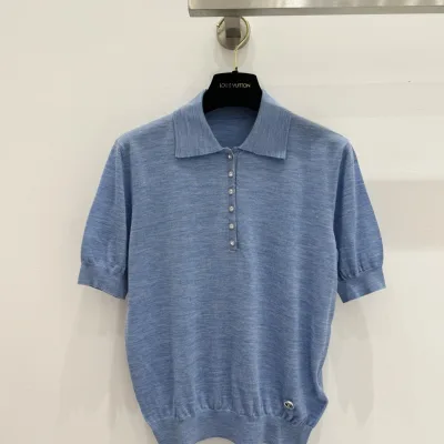 Lv Kvinnor Kortärmad Skjorta replika super klon Polo Diamond