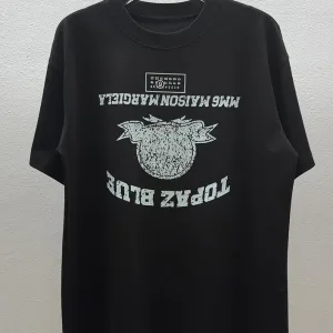 Margiela Skjorta replika lyx Svart Vit Bomull Ankomster Crew Neck