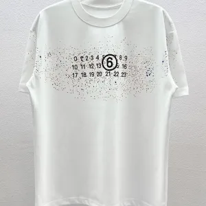 Margiela Skjorta replika lyx Svart Vit Bomull Ankomster Crew Neck
