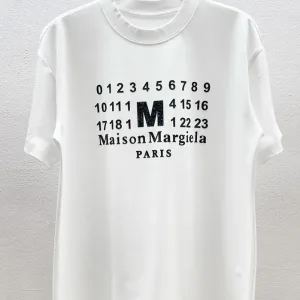 Margiela Skjorta replika lyx Svart Vit Bomull Ankomster Crew Neck