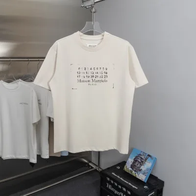 Margiela Short Sleeves replika lyx 1:1 Cotton Distressed Washed Printed