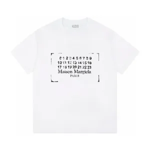 Margiela kort?¡èrmad replika lyxig svart vit bomullstryckt logotyp