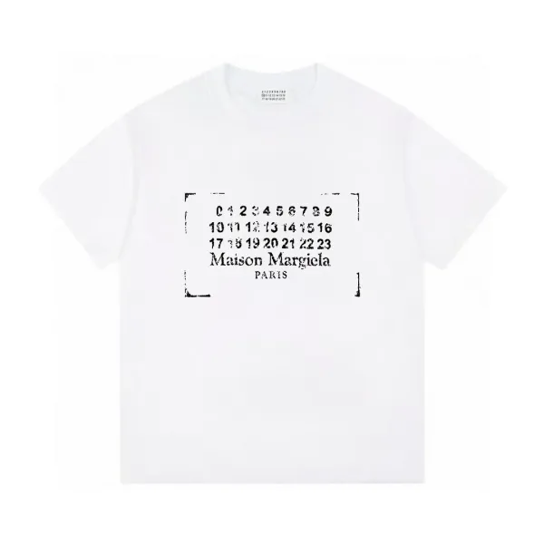 Margiela kort?¡èrmad replika lyxig svart vit bomullstryckt logotyp