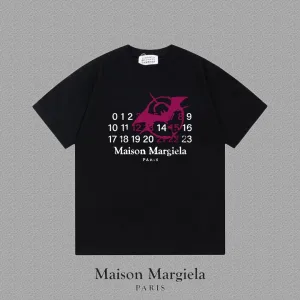 Margiela Short Sleeves replica lyx Svart Vit Gr?£¤ Logotyp Tyg
