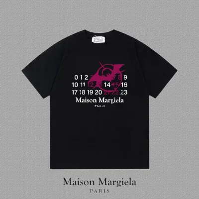 Margiela Short Sleeves replica lyx Svart Vit Gr?£¤ Logotyp Tyg