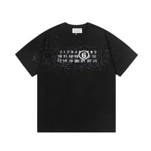 Margiela Short Sleeves replika lyx super clone Black Vintage Washed
