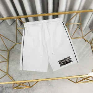 Margiela Shorts replika lyxig svart vit bomullstryckt logotyp 100