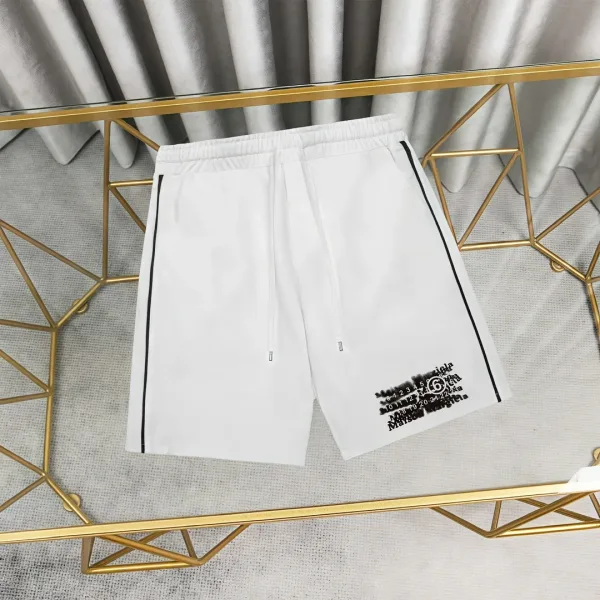 Margiela Shorts replika lyxig svart vit bomullstryckt logotyp 100