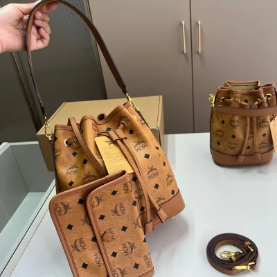 Mcm Bucket Bag Replik Luxus Lässig Groß Kordelzug Sauber Bequem