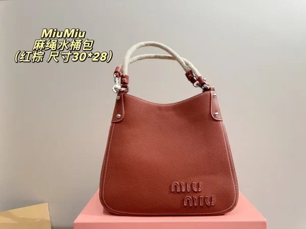 Miu Bucket Bag Replik 1:1 Leder Hanfseil Miumiu Ist