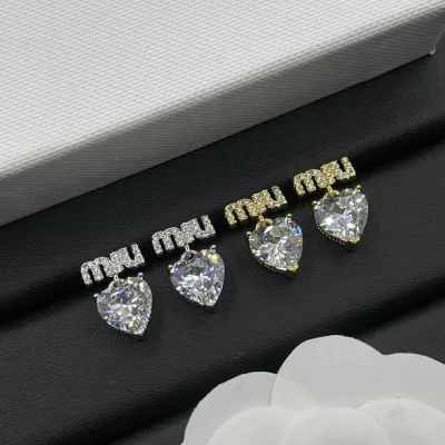 Miu ??rh?¡èngen replika 1:1 Guld Rosa Vita Diamanter Miumiu Platinum