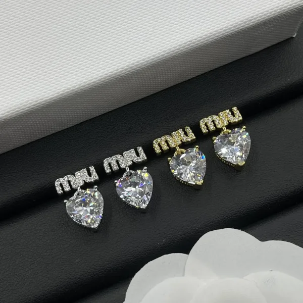 Miu ??rh?¡èngen replika 1:1 Guld Rosa Vita Diamanter Miumiu Platinum