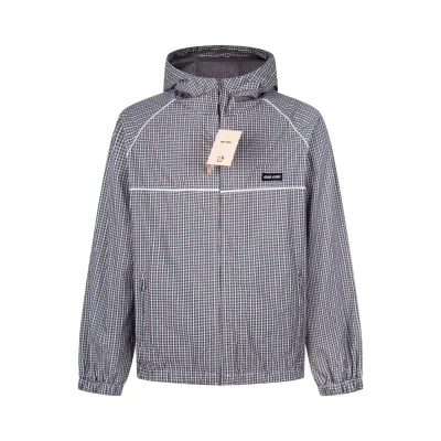 Miu Jacka replika super klon Gr?£¤ Retro Broderad Logo Miumi