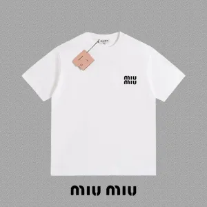 Miu Short Sleeves replica super clone Black White Mocka Logo