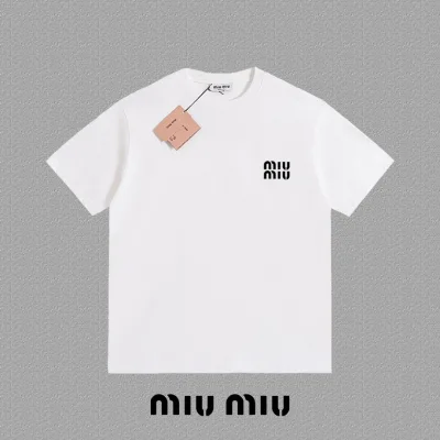 Miu Short Sleeves replica super clone Black White Mocka Logo