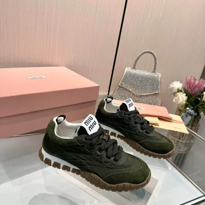 Miu Sneakers Replik Luxus Canvas Wildleder Vintage Casual Modern 5cm