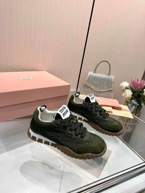 Miu Sneakers Replik Luxus Canvas Wildleder Vintage Casual Modern 5cm