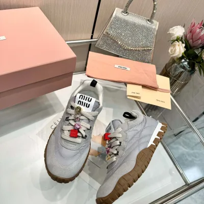 Miu Sneakers Replik Super Klon Canvas Wildleder Vintage Casual Modern