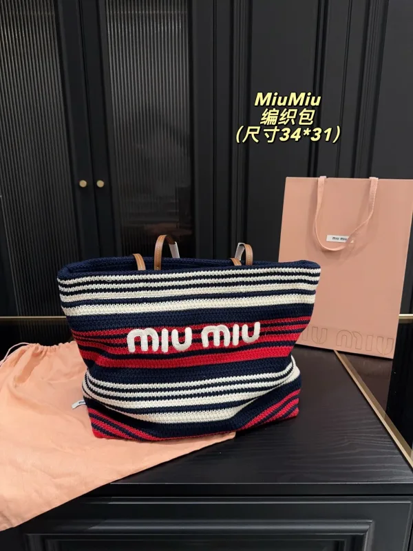 Miu Strohtasche Replik 1:1 Woven Love Bags Re Must