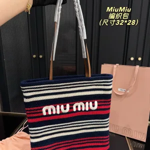 Miu Strohtasche Replik Luxus Woven Love Bags Re Must