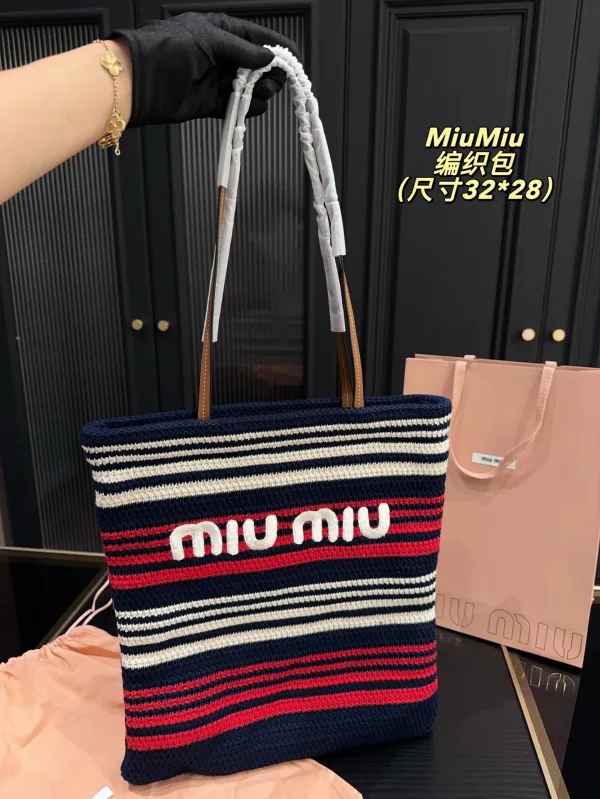 Miu Strohtasche Replik Luxus Woven Love Bags Re Must