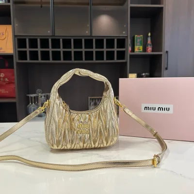 Miu Kvinnor Bälte replika lyx It Hobo Incredibly Gift Box