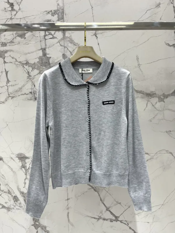 Miu Women Shirt replica 1:1 Knit It Vibe Doll Collar