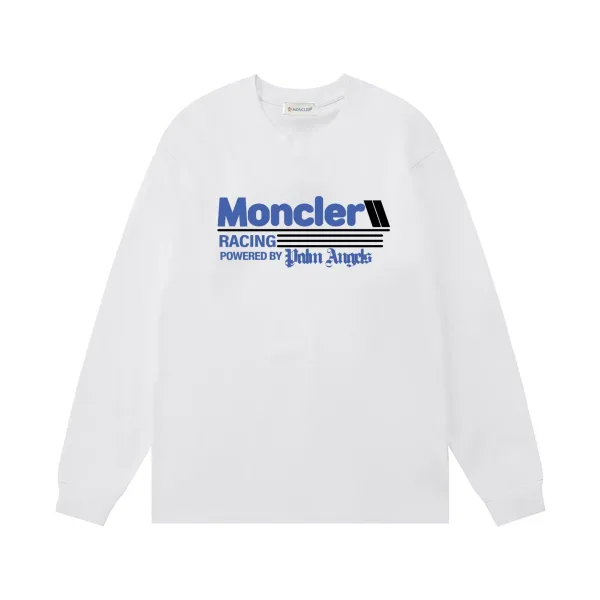Moncler l?£¤ng?¡èrmad replika lyx bl?£¤ vit bomull monogram logotyp