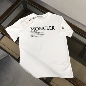 Moncler Skjorta replika lyx Svart Vit Bomull Tema Designs Tyg