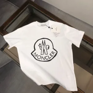 Moncler Kortärmad replika lyx 1:1 Svart Vit Bomull Bekväm