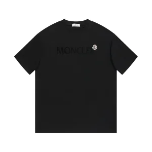 Moncler kortärmad replika lyx 1:1 Vit Svart Bomull Showcasing
