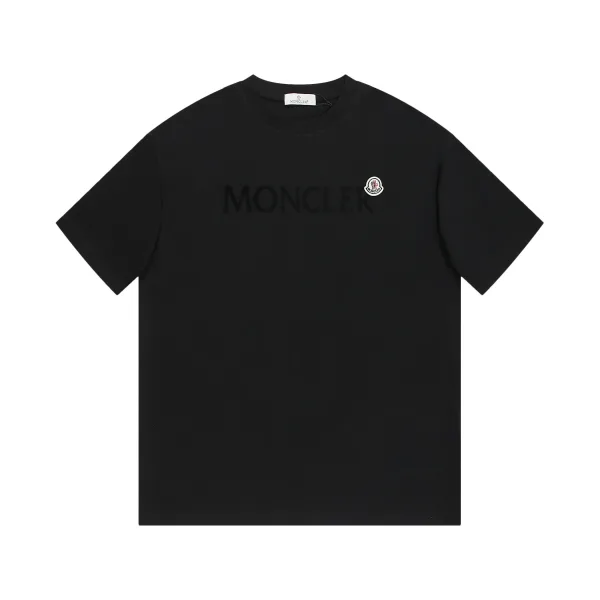 Moncler kortärmad replika lyx 1:1 Vit Svart Bomull Showcasing