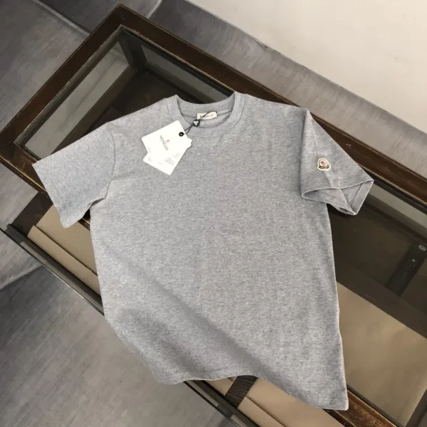 Moncler kortärmad replika lyx Svart Vit Bomull Clean Cut