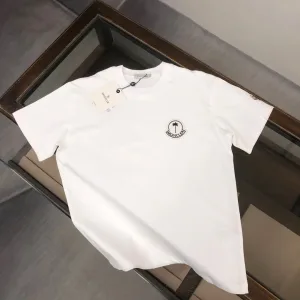 Moncler Kortärmad replika lyx Svart Vit Bomull Bekväm passform