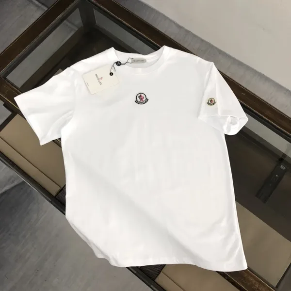 Moncler Kortärmad replika lyx Svart Vit bomullsskjorta Det