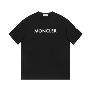 Moncler Kortärmad replika lyx Vit Svart Bomull Torr 3d