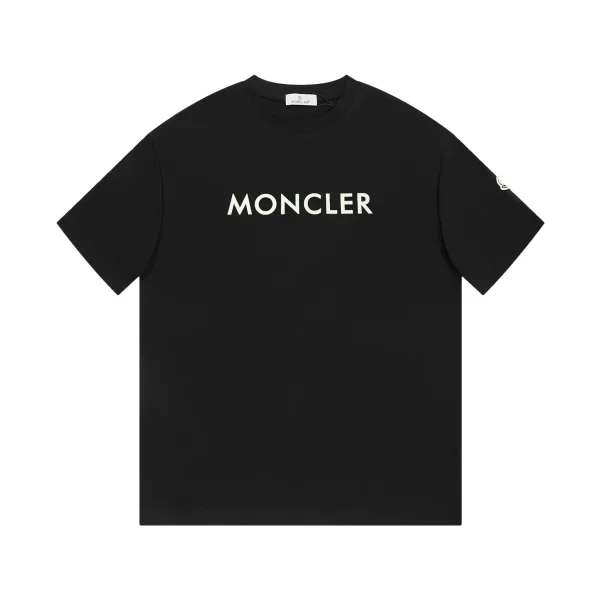 Moncler Kortärmad replika lyx Vit Svart Bomull Torr 3d