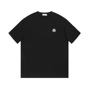 Moncler kortärmad replika lyx vit svart bomull broderad bit