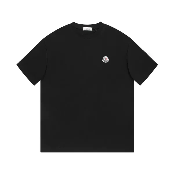 Moncler kortärmad replika lyx vit svart bomull broderad bit