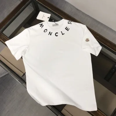 Moncler kortärmad replika lyx super klon Svart Vit Bekväm